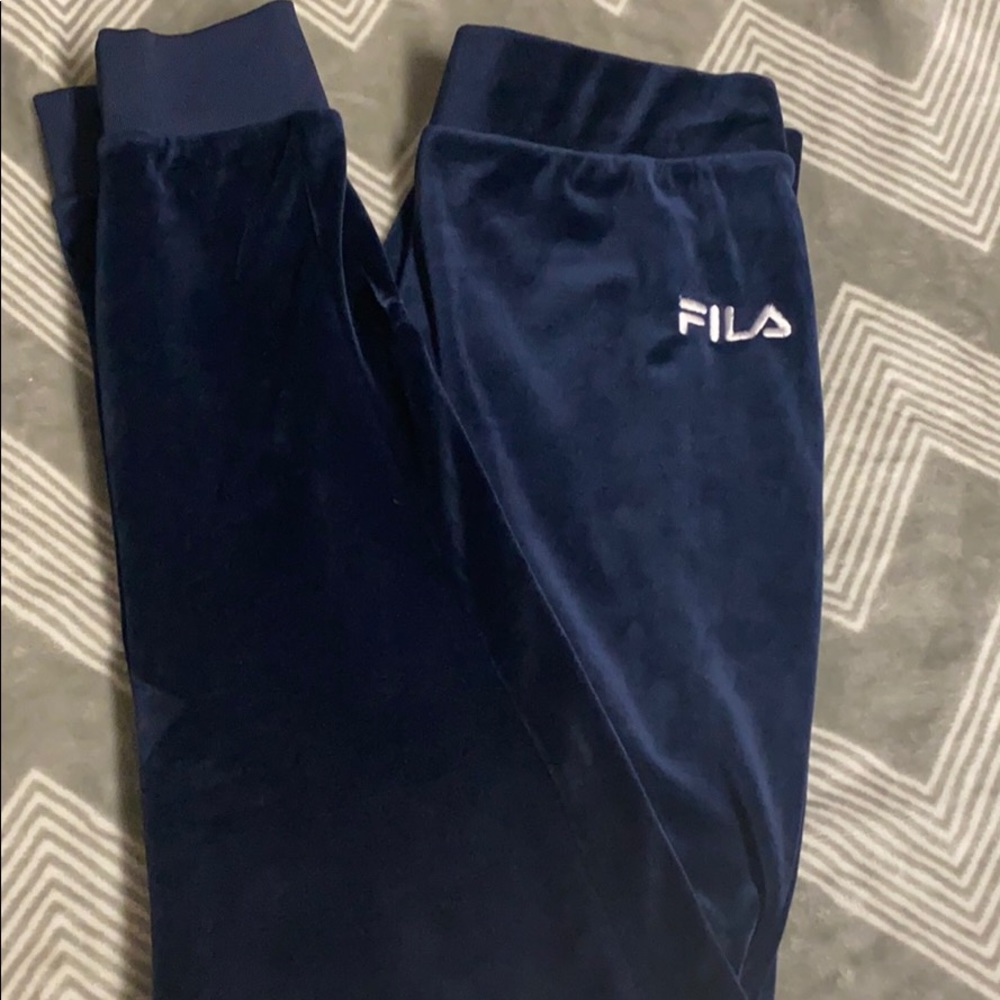 Velour fila track pants